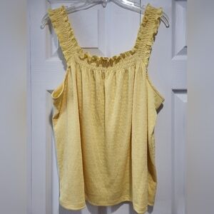 LC Lauren Conrad Yellow Ruffled Tank Top